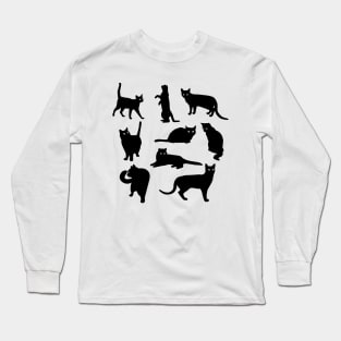 Cats Silhouettes Long Sleeve T-Shirt